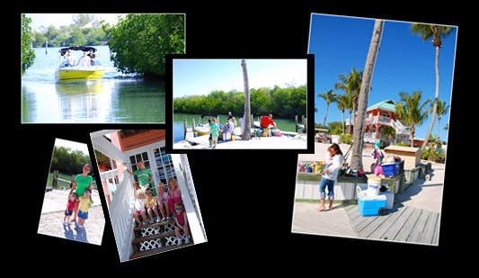 In This Photo...Guests arriving with their own boat...slip rentals available during your stay at Windswept.